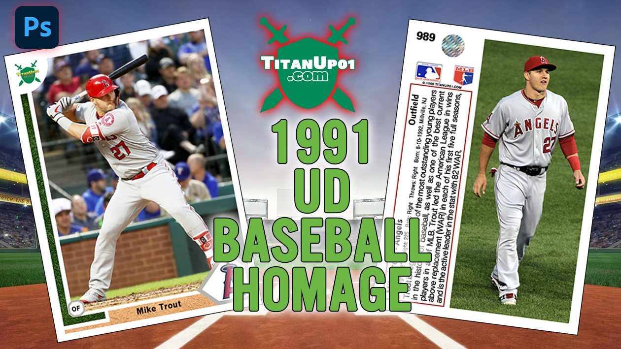 1991 UD Baseball Homage Photoshop PSD Templates