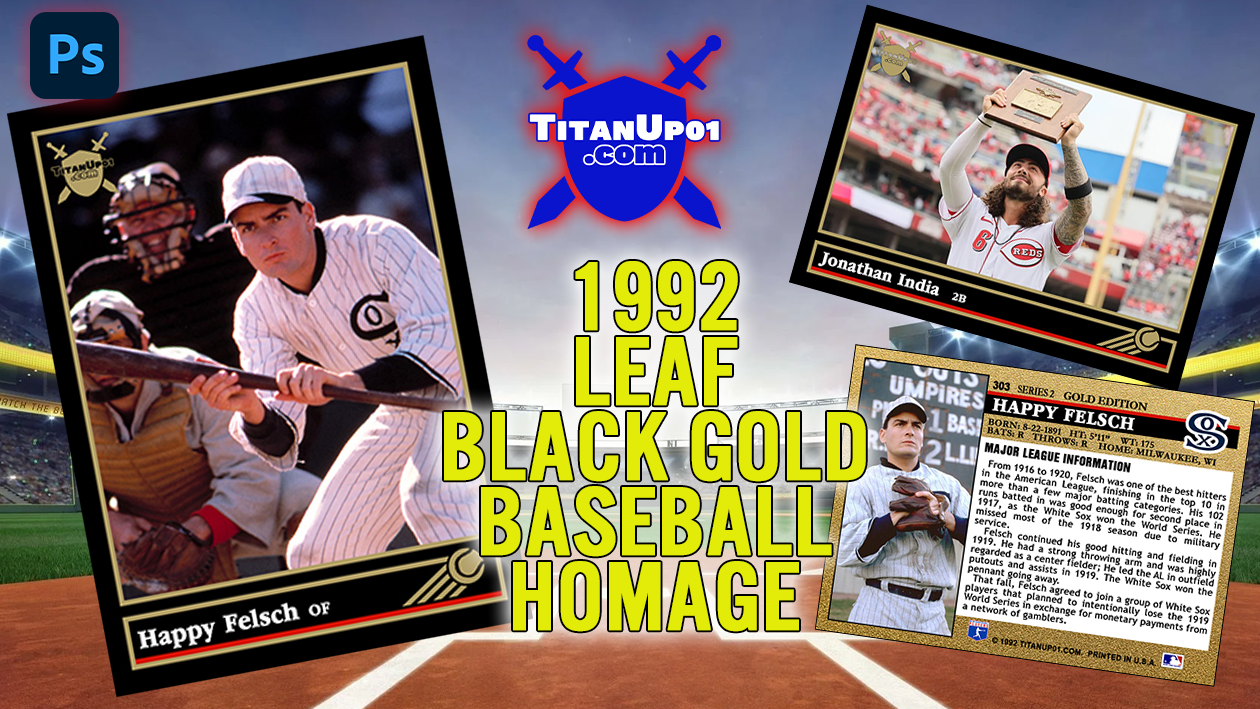 1992 Leaf Black Gold Baseball Homage Photoshop PSD Templates