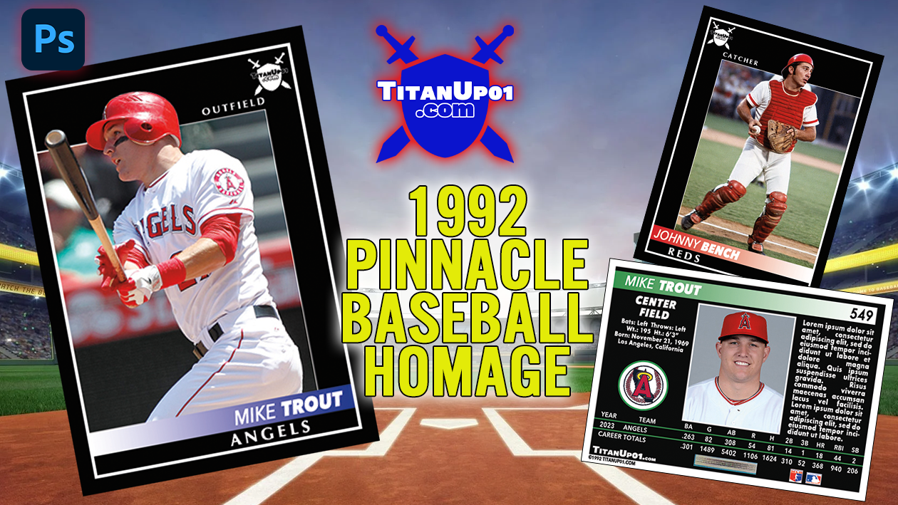 1992 Pinnacle Baseball Homage Photoshop PSD Templates