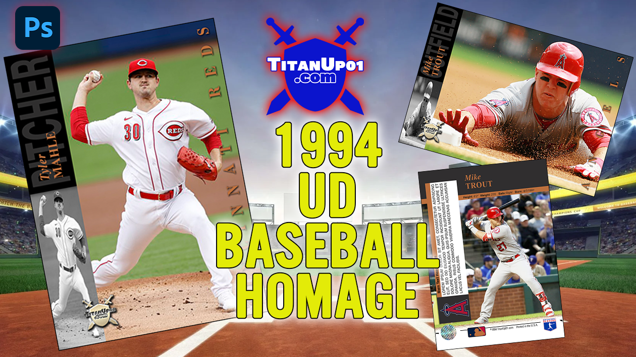1994 UD Baseball Homage Photoshop PSD Templates
