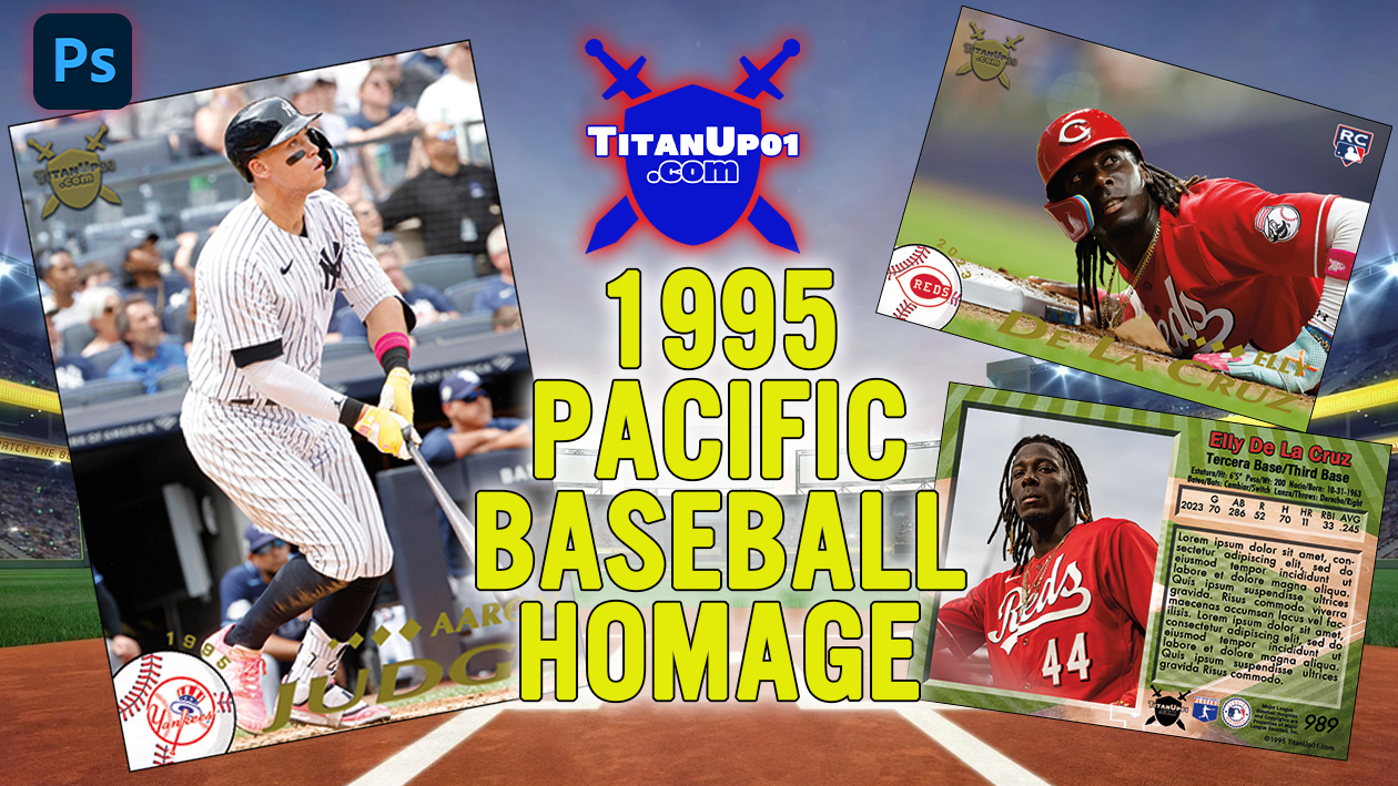 1995 Pacific Baseball Homage Photoshop PSD Templates