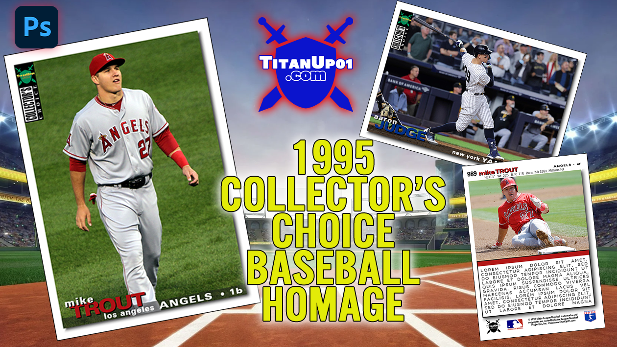 1995 Collector's Choice Baseball Homage Photoshop PSD Templates