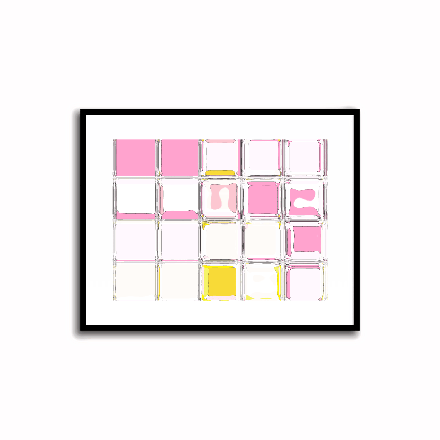 Instant Download Printable - Abstract Line Art in Rose Pink, Soft Orchid and Sunflower Yellow