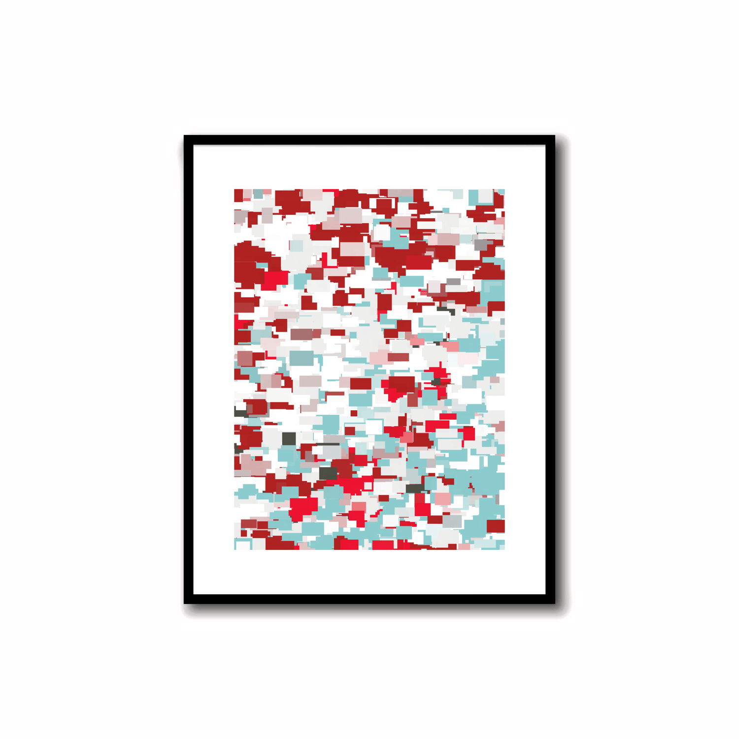 Dynamic and ethereal modern abstract art prints in Firebrick Red, Alabaster, Light Steel Blue, Arctic Charcoal, and Crimson Glory. Perfect for wall, desk, and shelf decor.