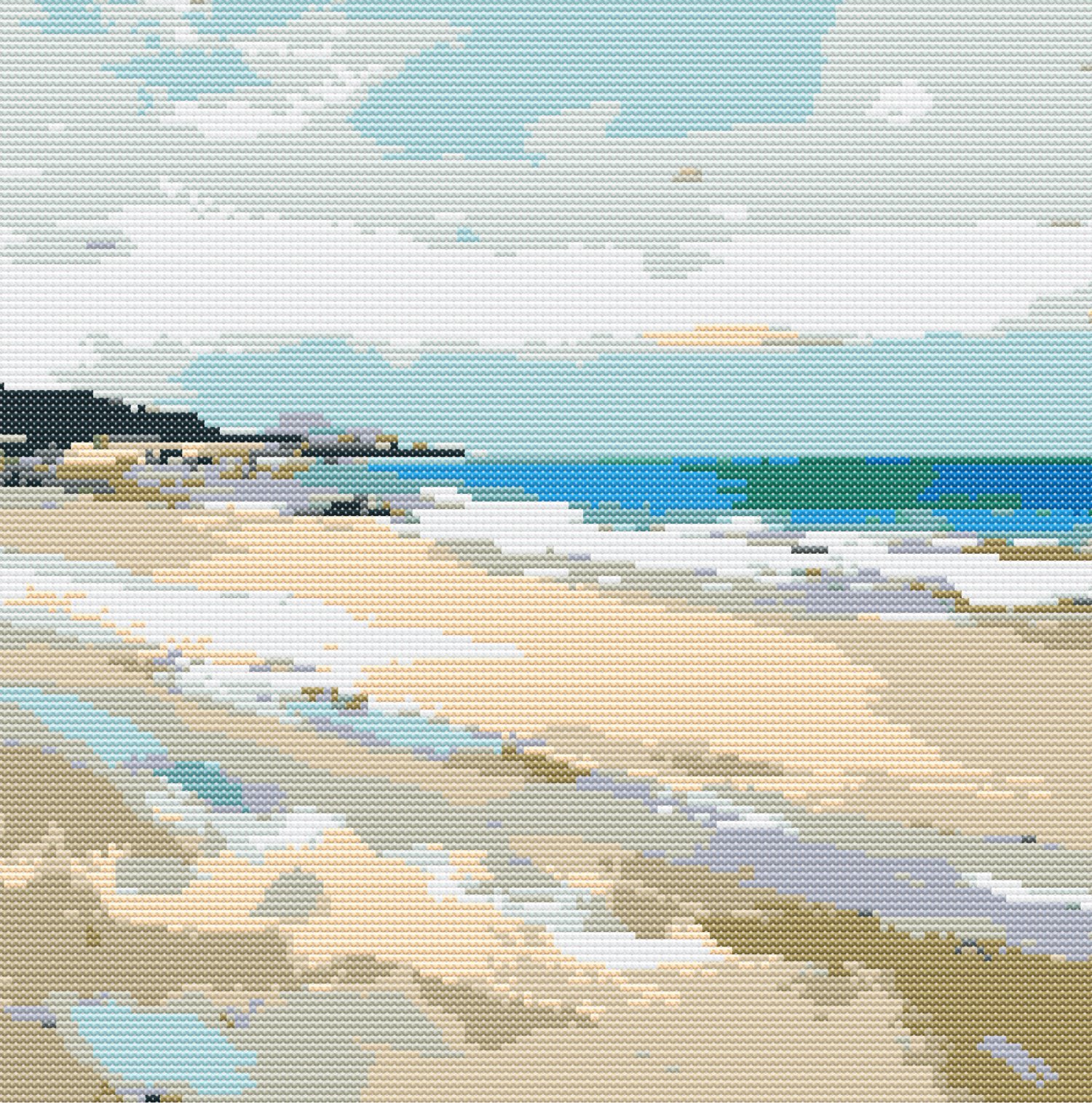 Beach Cross Stitch Pattern PDF Instant Download