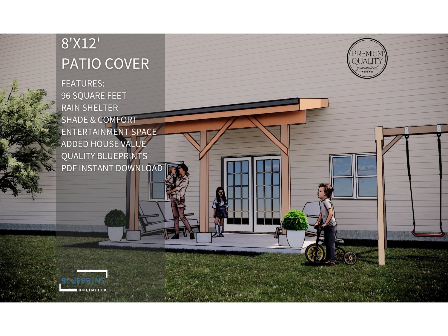 Obtain construction permits for your backyard patio with blueprint patio cover plans.