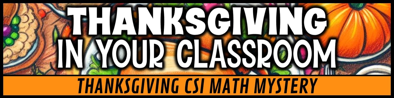 Thanksgiving math mystery addition, subtraction, multiplication, and division from Kiwiland Education