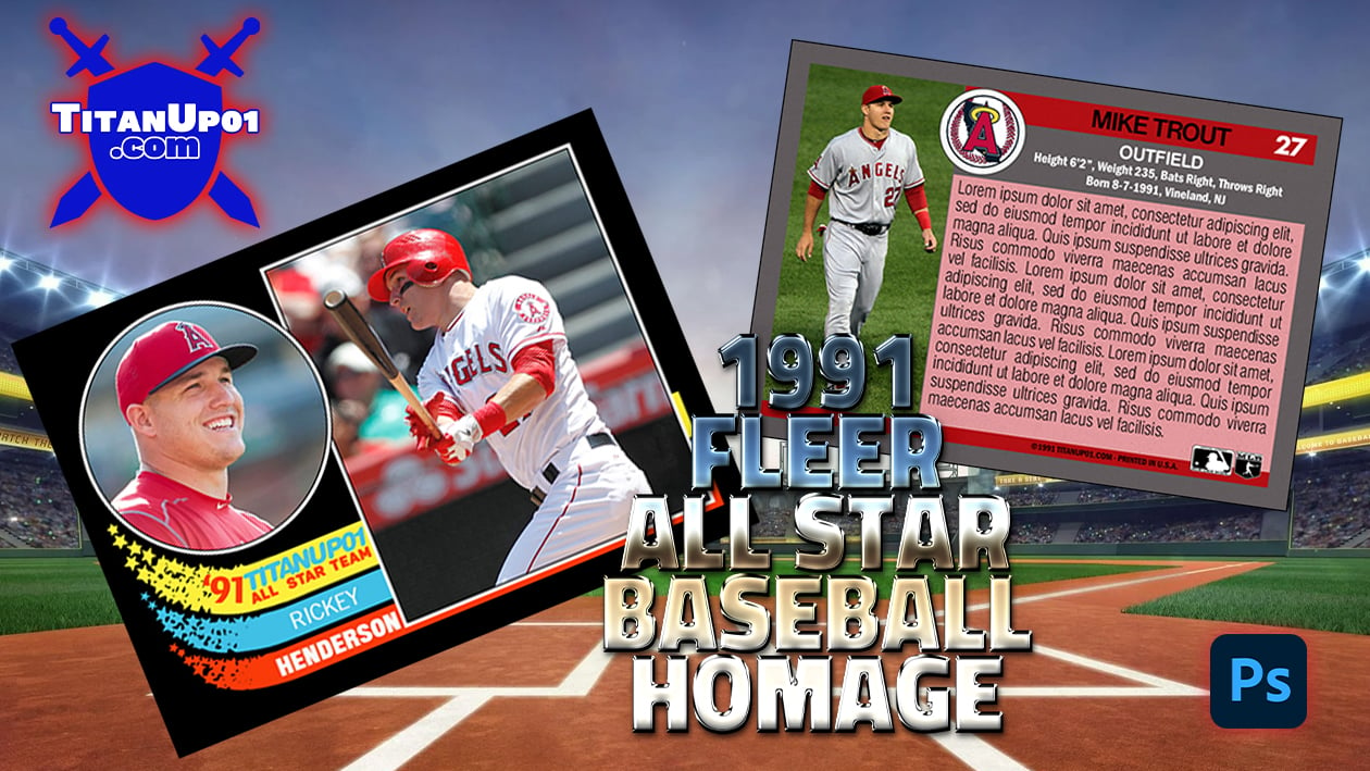 1991 Fleer All Star Baseball Homage Photoshop PSD Templates