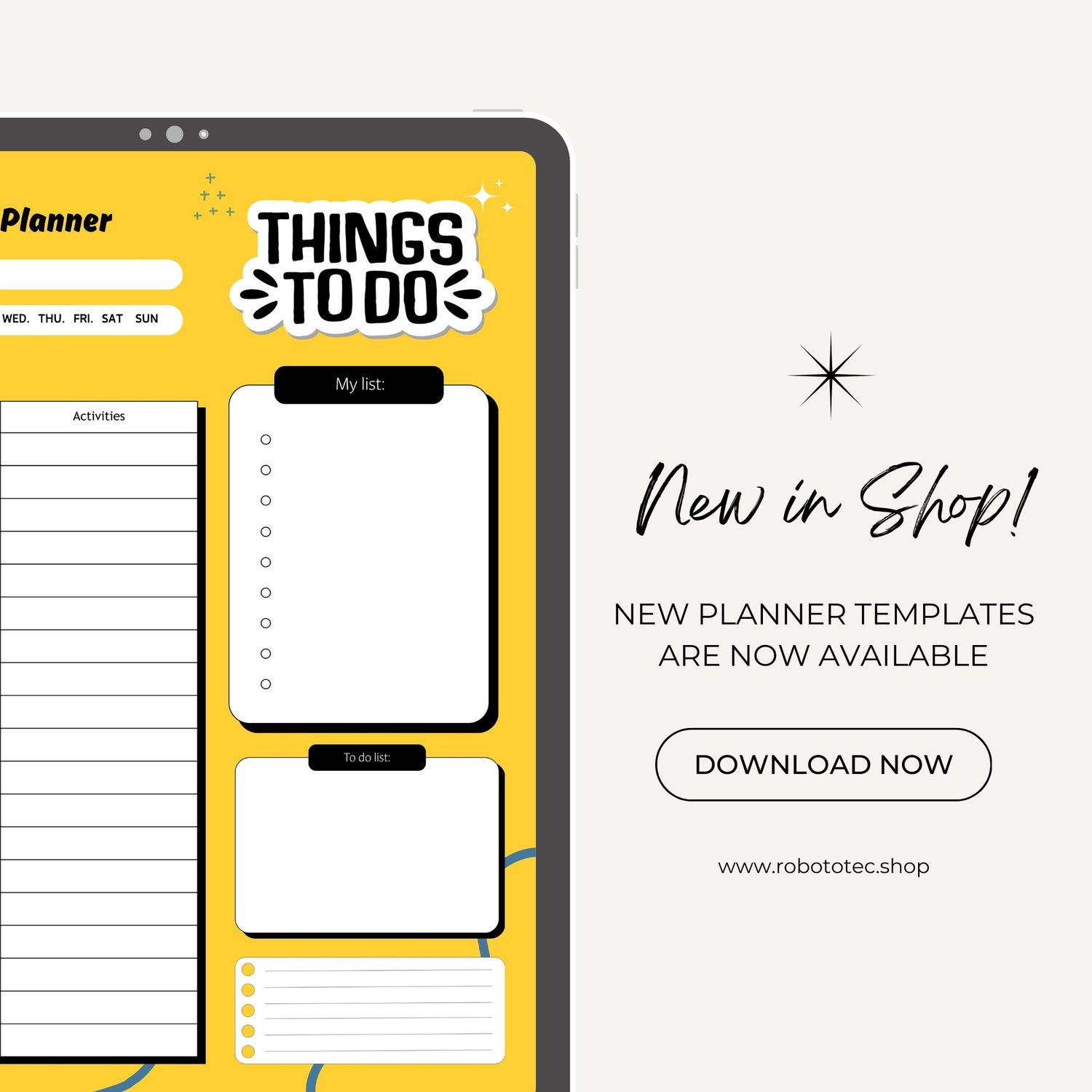 Inspiring Activities Page Sample Printable Daily Planner for Productivity Creative and Engaging Daily Organizer Layout