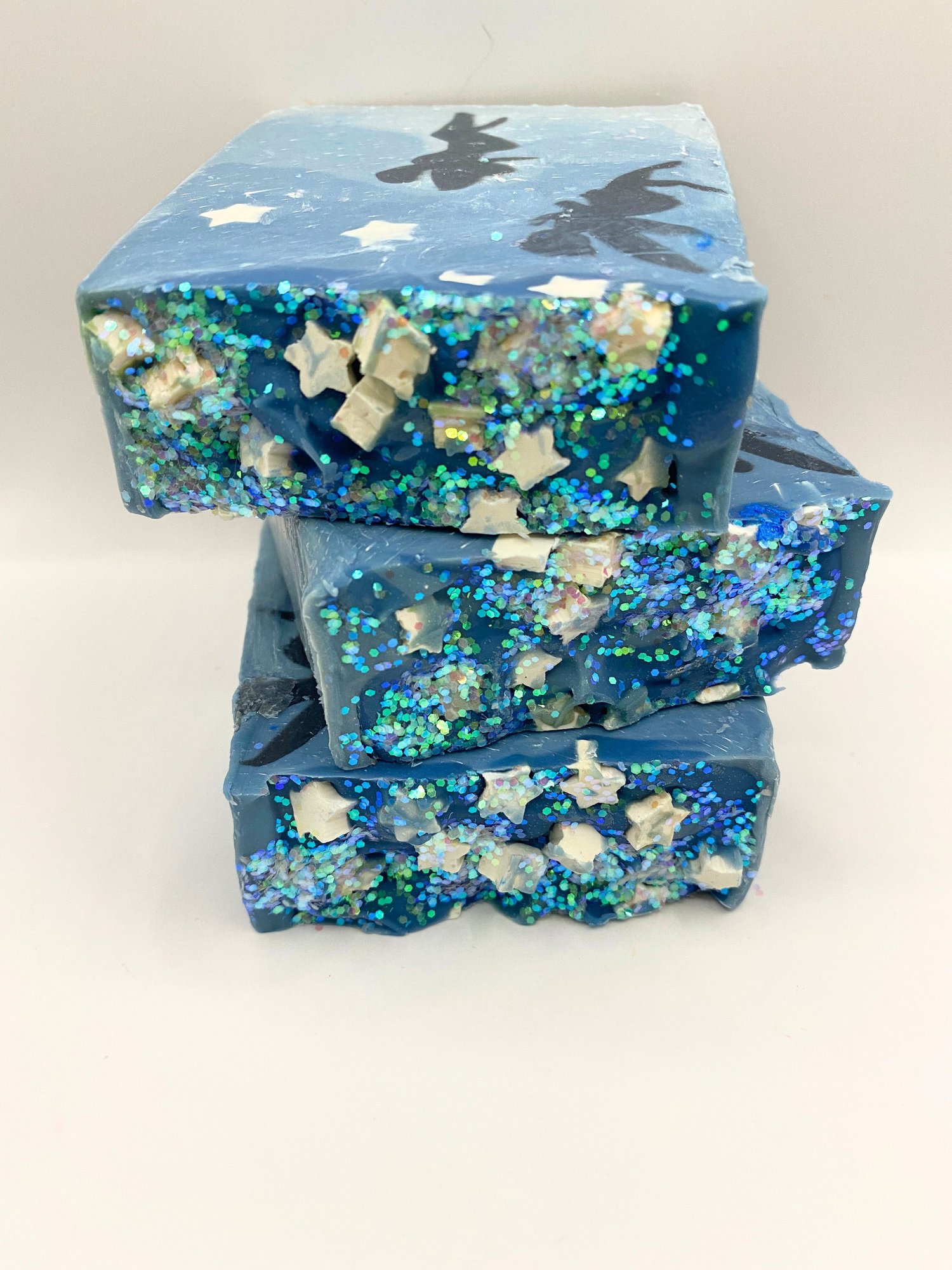 Stack of fairy soaps showing the starry tops
