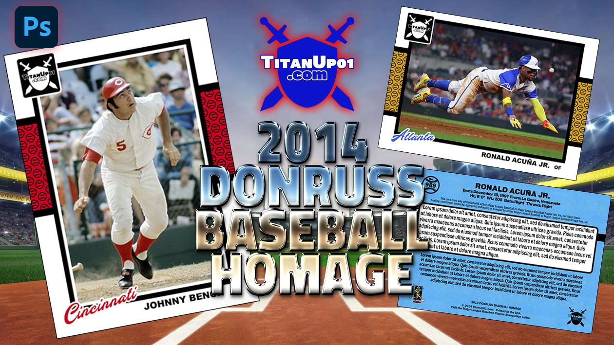 2014 Donruss Baseball Homage Photoshop PSD Templates