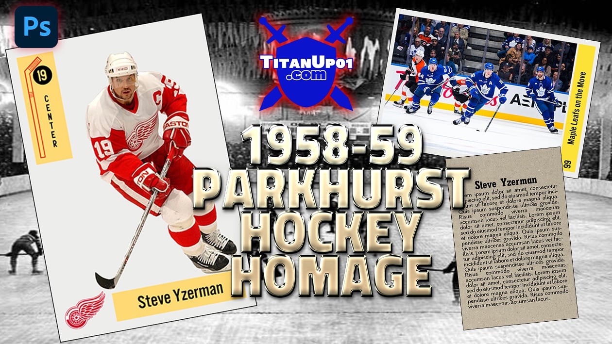 1958-59 Parkhurst Hockey Homage Photoshop PSD Templates