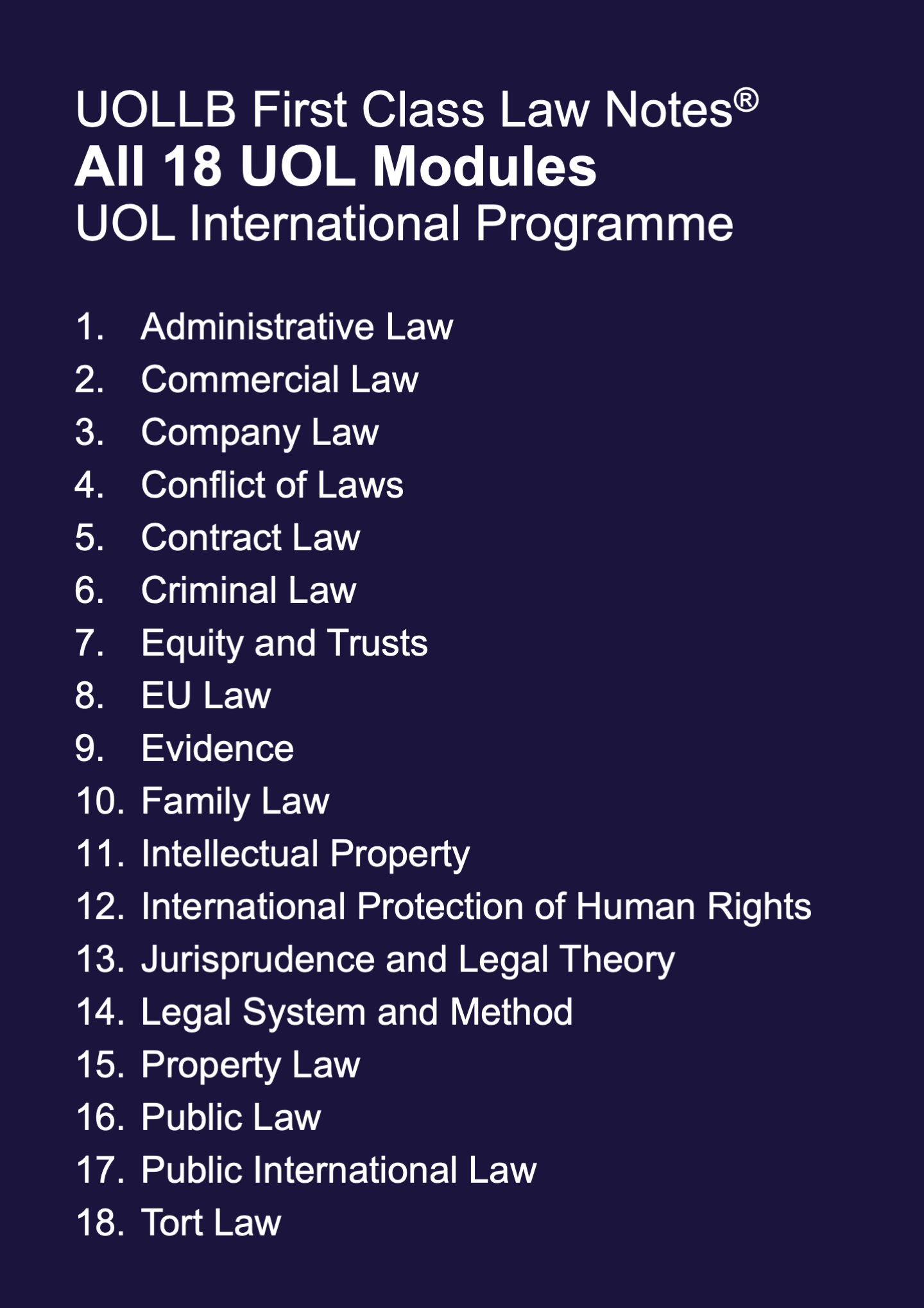 UOLLB First Class Law Notes