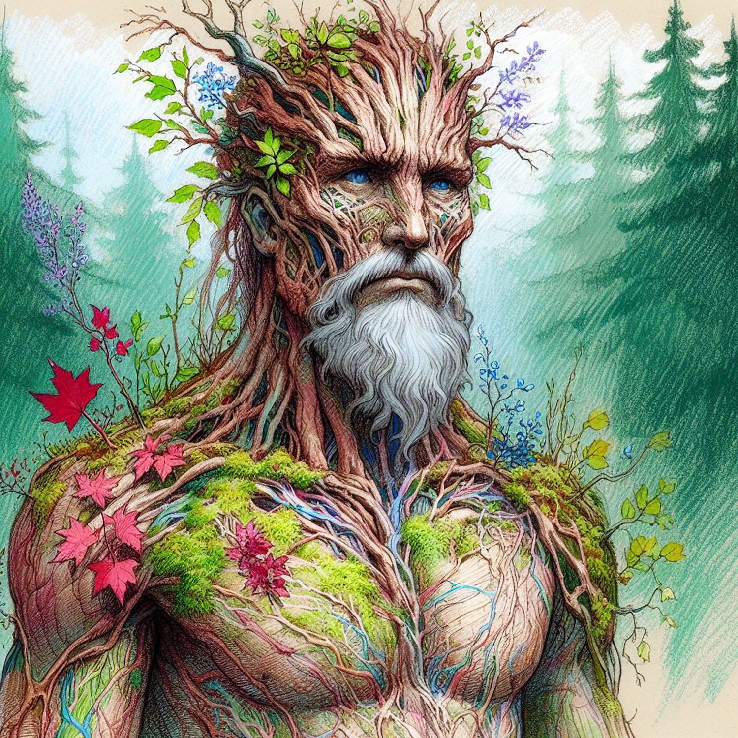In modern paganism, the Green Man is often used to represent ecological awareness or seasonal renewal – growth and life. In ancient Celtic and Gallo-Roman religion, Cernunnos or Carnonos is a god depicted with antlers.