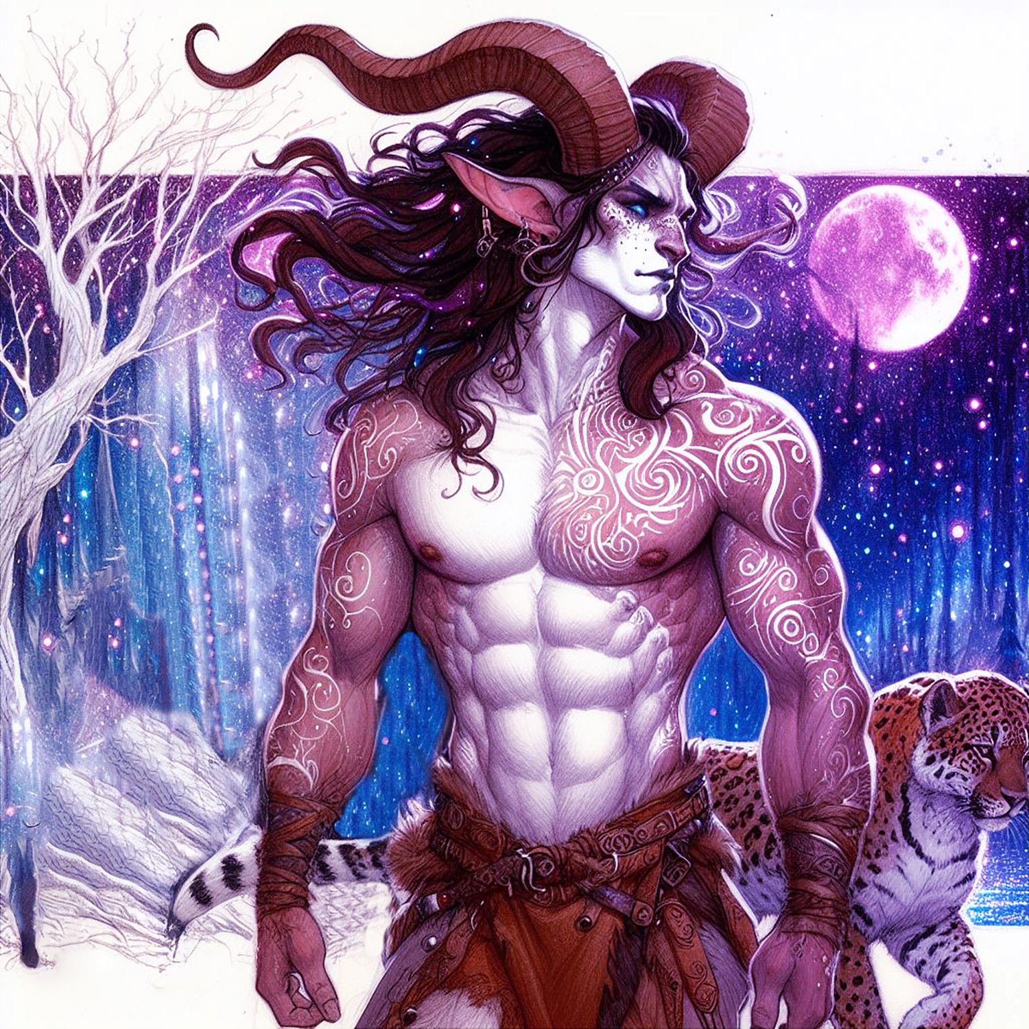 Faun, Fauns, Elf, elves, nymphs, ethereal, folklore, fantasy, wallpapers, red forest, trees, fores