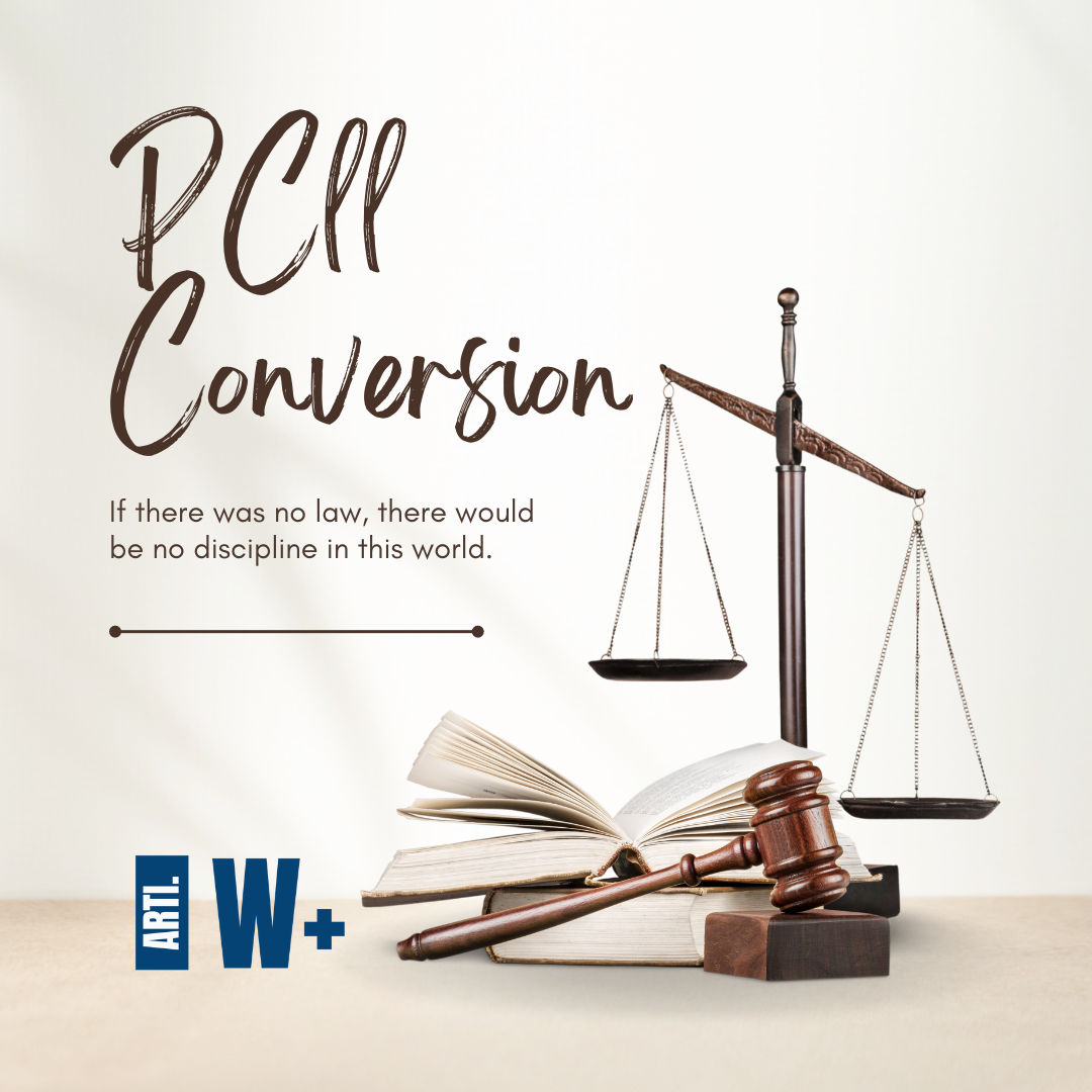 Law scales and gavel representing the PCLL Conversion Exam Series, the definitive preparation for aspiring legal professionals