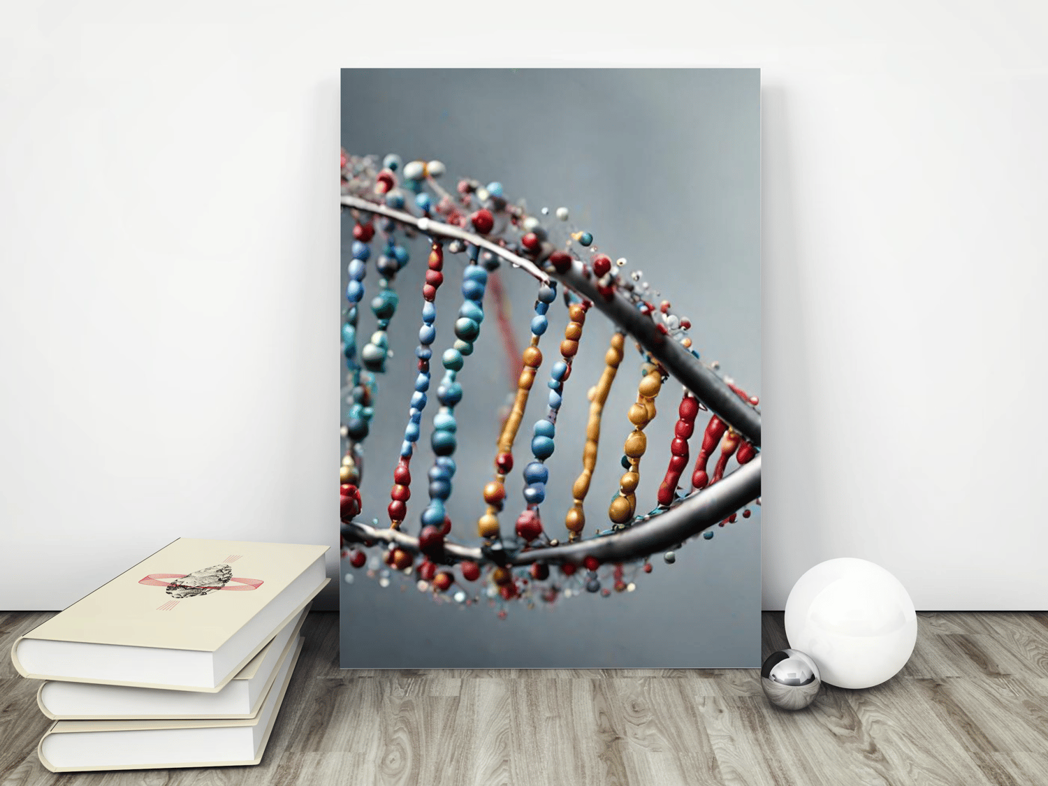 multicolor dna sequence poster mockup