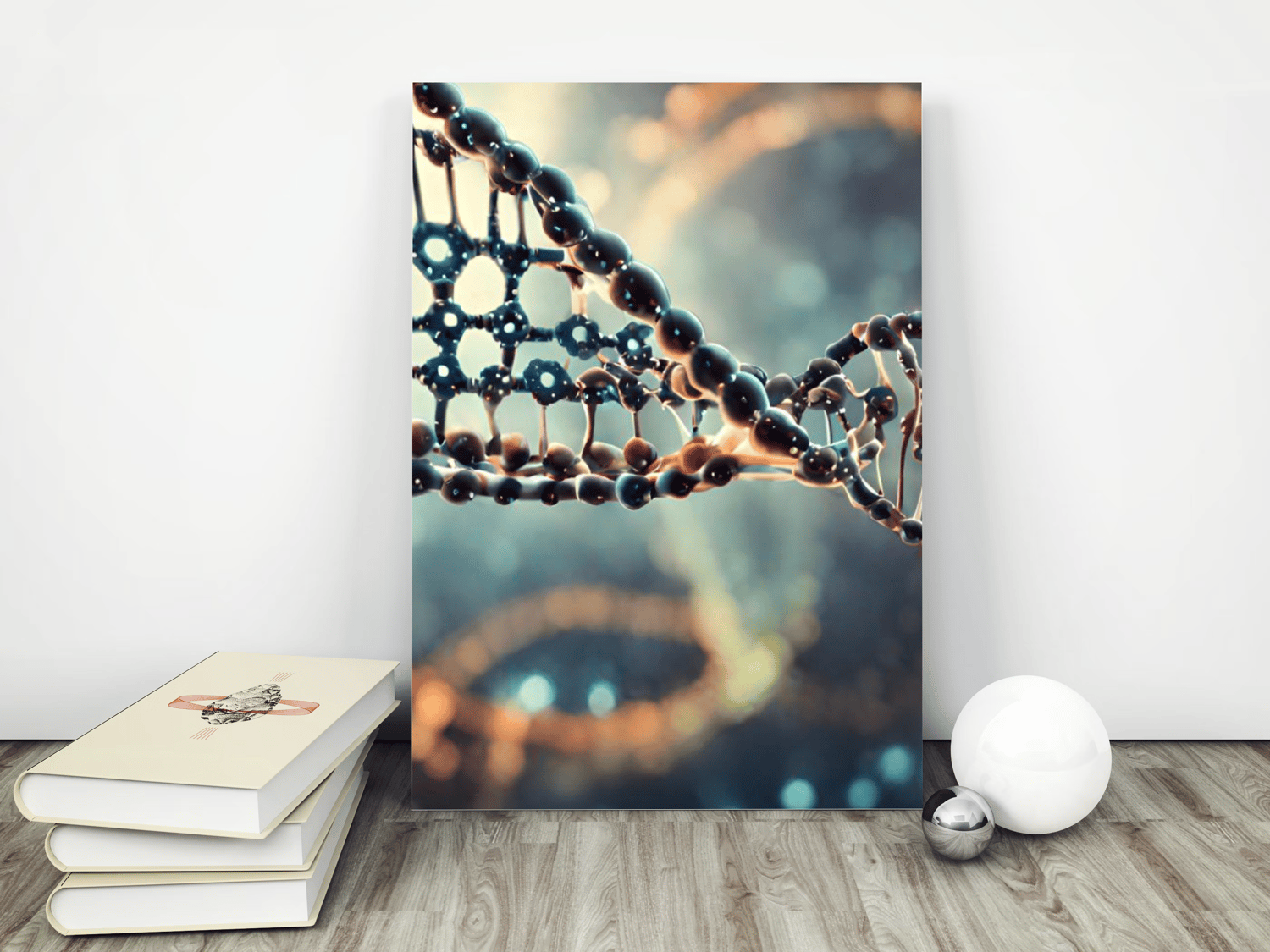 multicolor dna sequence poster mockup