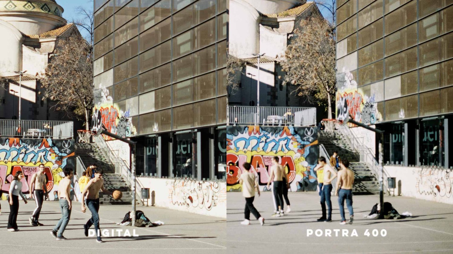 Portra 400 film stock comparison to digital video.