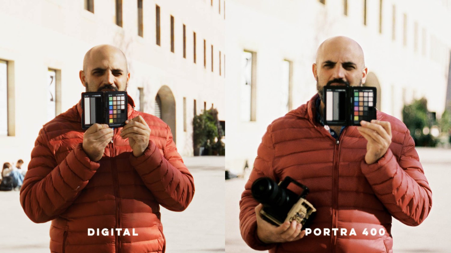 Color chart comparison of Porta 400 and digital video.