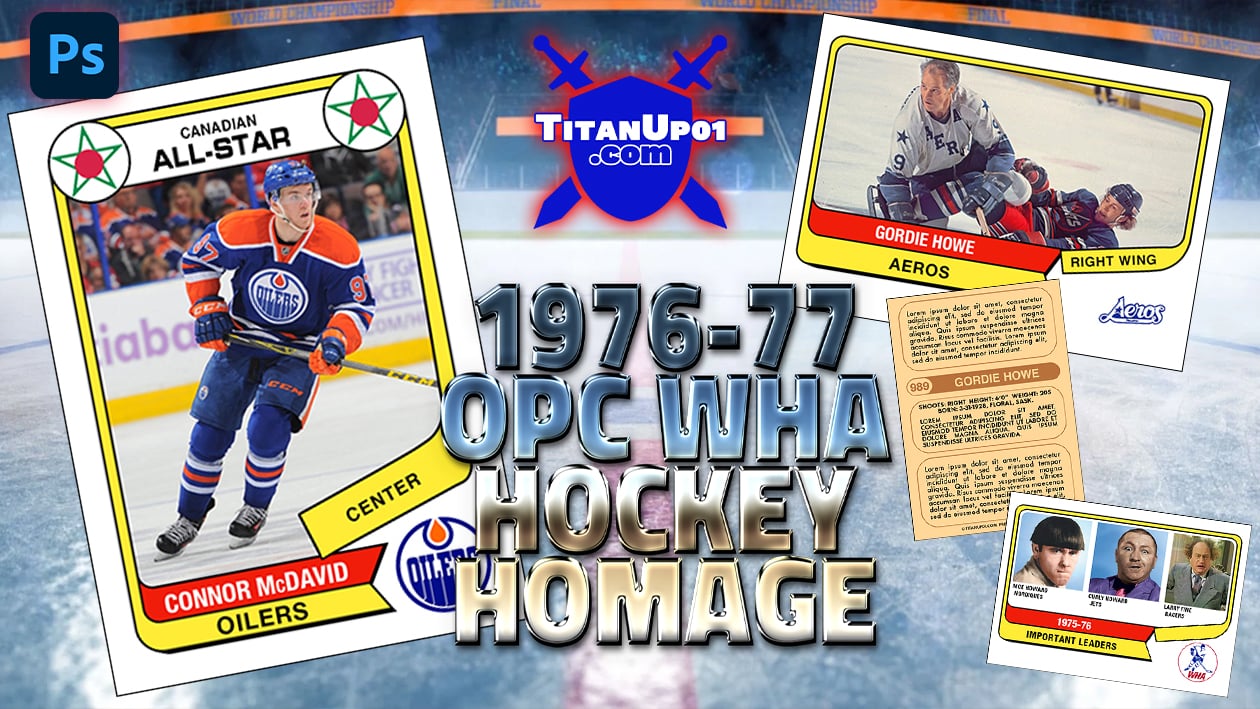 1976-77 O-Pee-Chee WHA Hockey Homage Photoshop PSD Templates