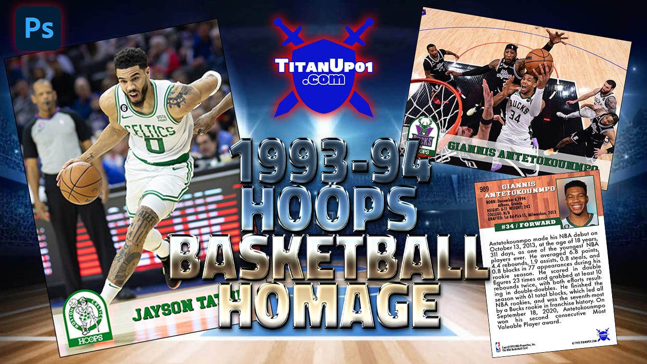 1993-94 Hoops Basketball Homage Photoshop PSD Templates