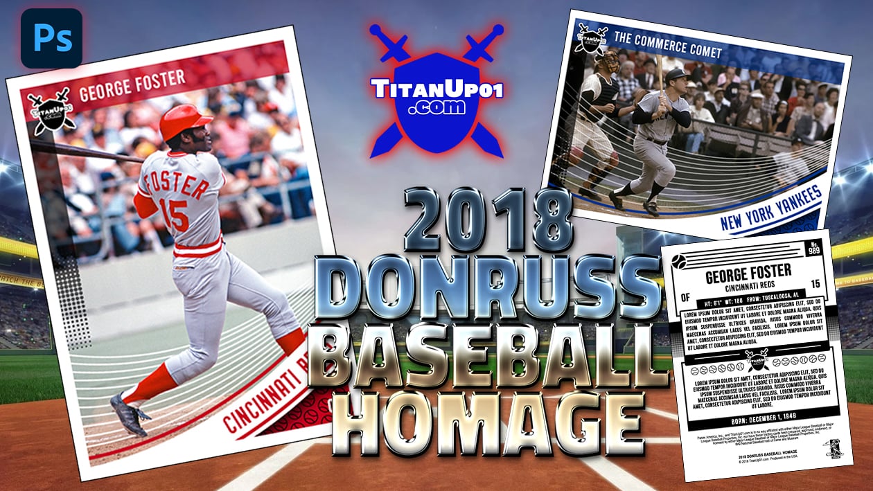 2018 Donruss Baseball Homage Photoshop PSD Templates