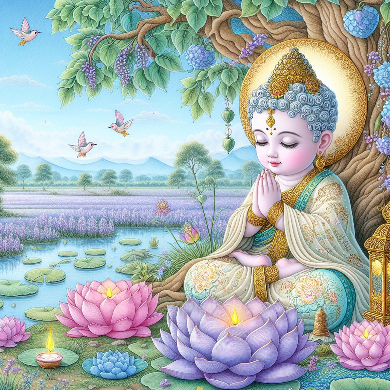 Buddha, buddhism, budhist, Spiritual, Monasteries, Temples, Lotus Flowers, fantasy, wallpapers, prays,meditates, meditation, Buddha children, lakes, forest, mountains, trees