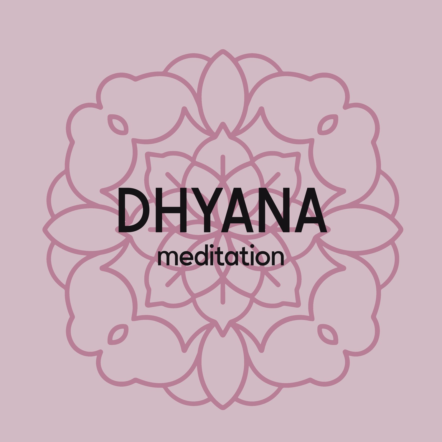 illustration mandala text dhyana