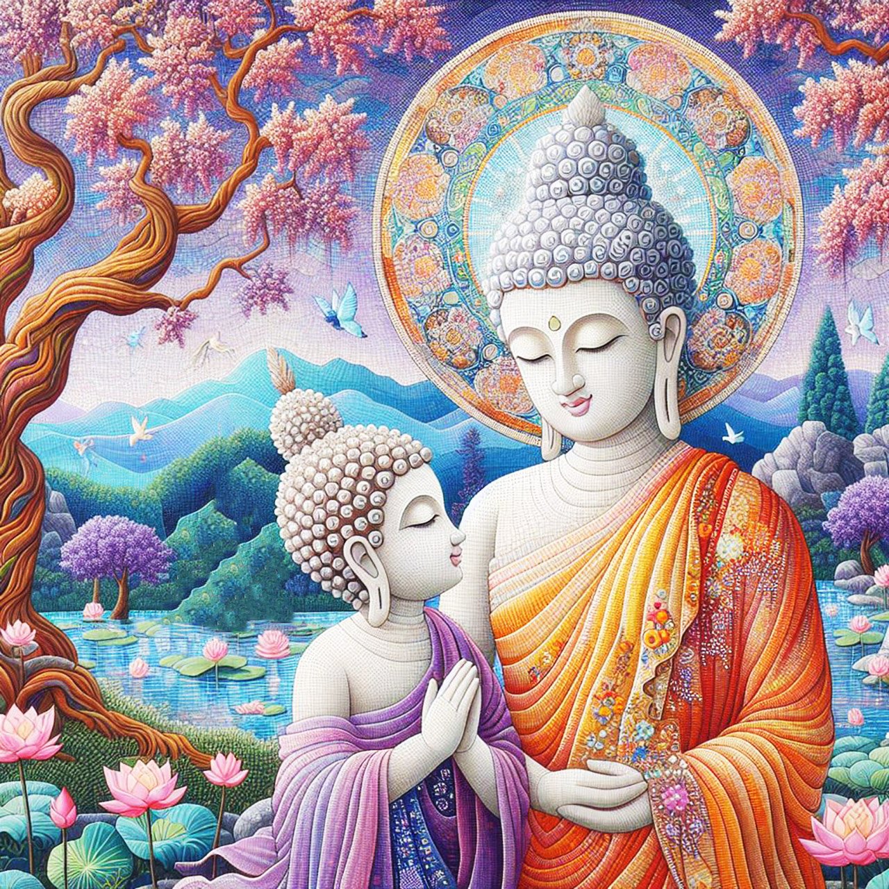 Buddha, buddhism, budhist, Spiritual, Monasteries, Temples, Lotus Flowers, fantasy, wallpapers, prays,meditates, meditation, Buddha children, lakes, forest, mountains, trees