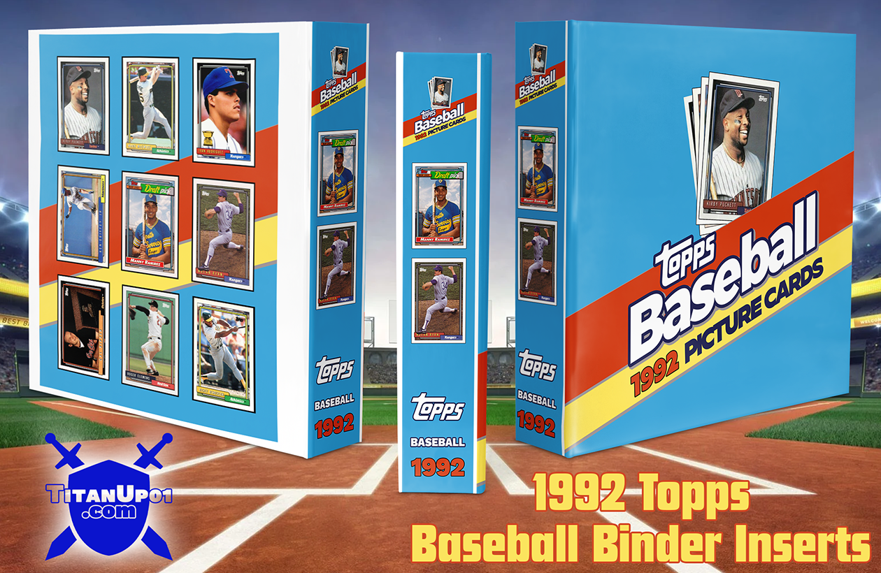 1992 Topps Baseball Cards Binder Inserts
