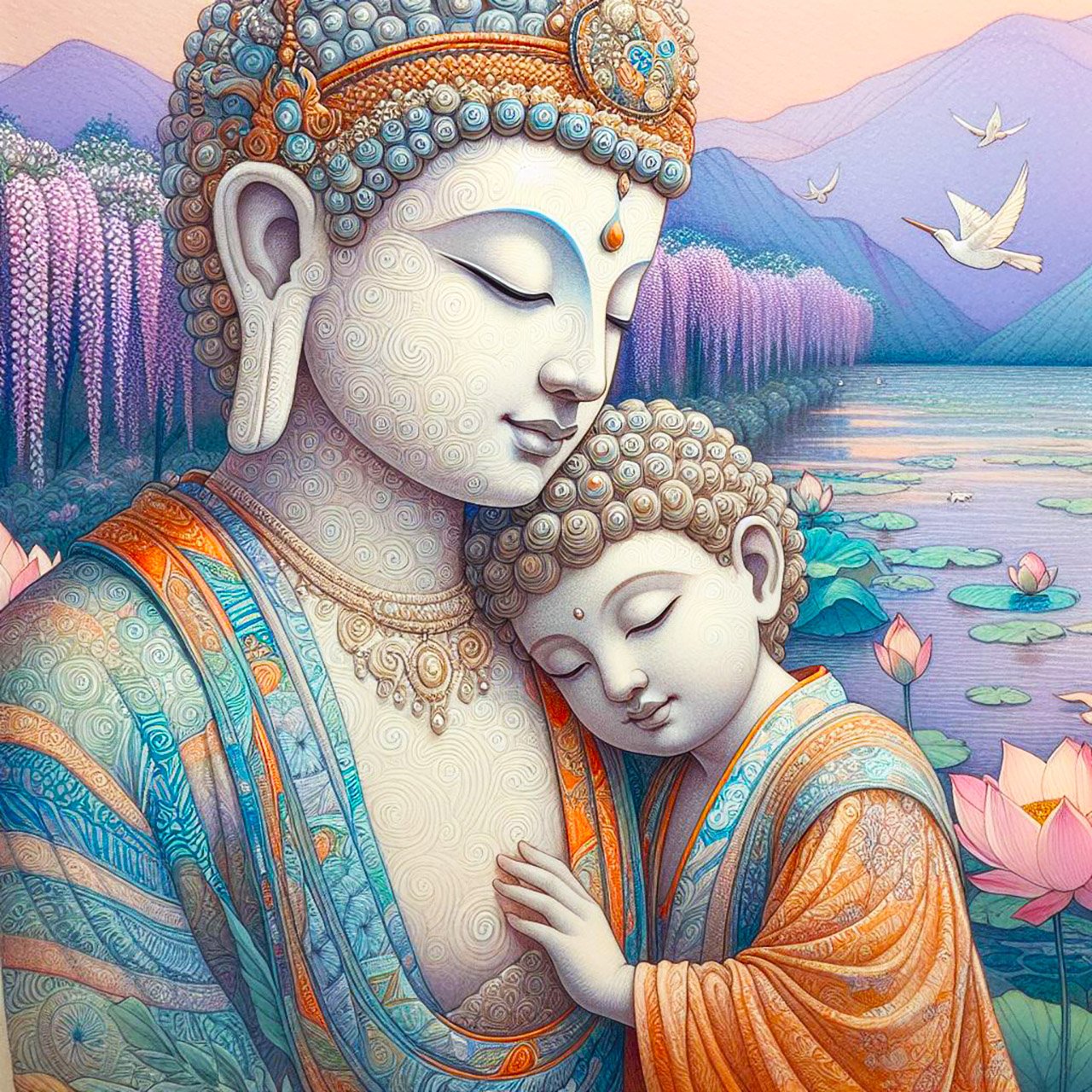 Buddha, buddhism, budhist, Spiritual, Monasteries, Temples, Lotus Flowers, fantasy, wallpapers, prays,meditates, meditation, Buddha children, lakes, forest, mountains, trees