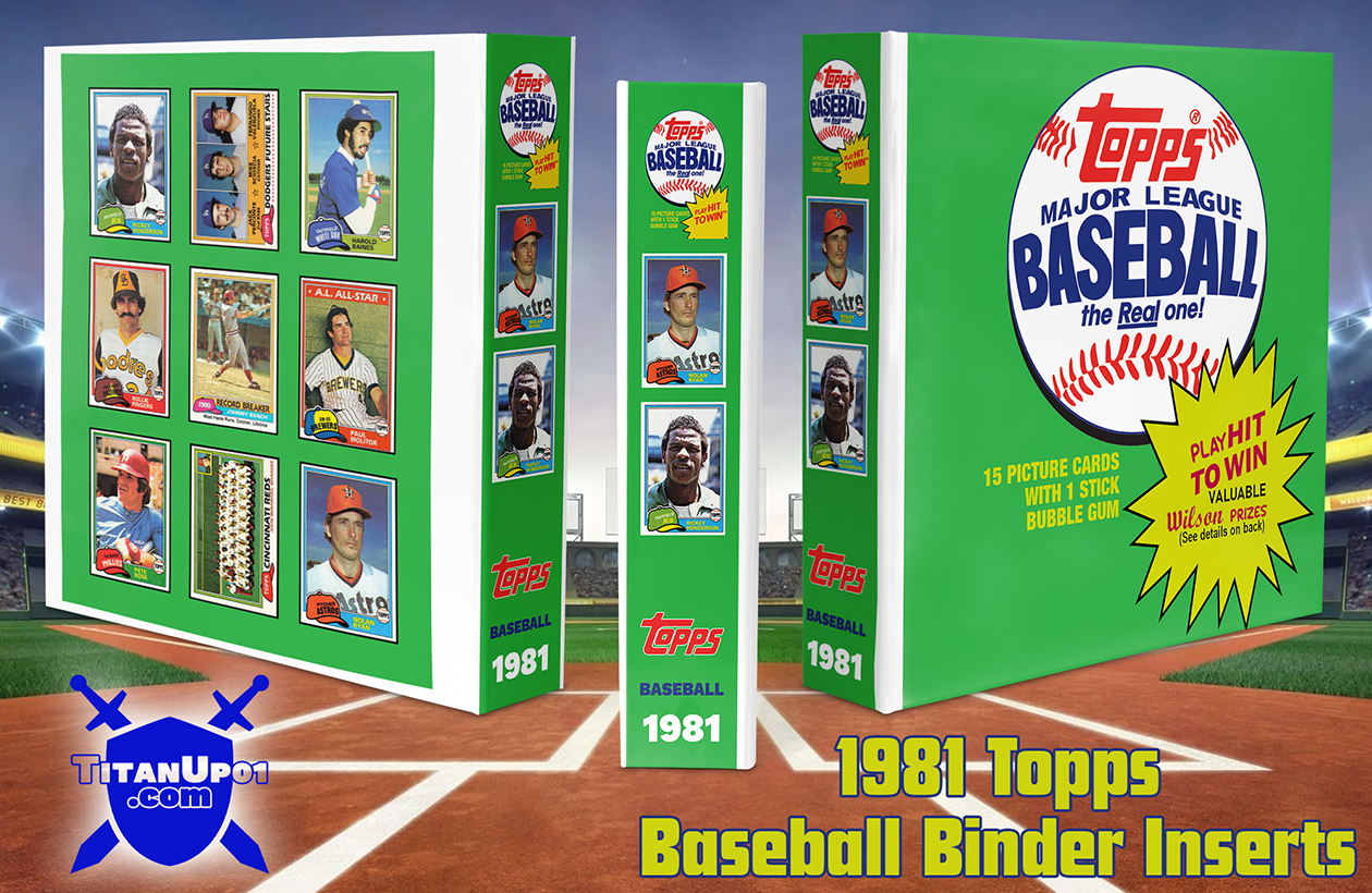 1981 Topps Baseball Cards Binder Inserts