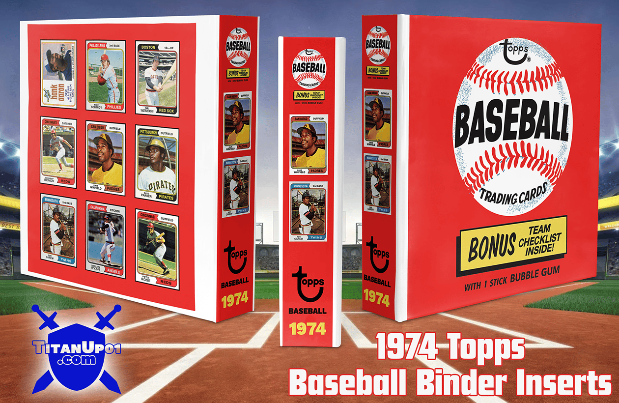 1974 Topps Baseball Cards Binder Inserts