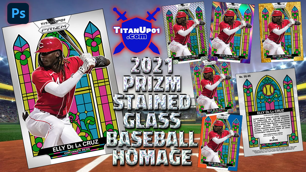2021 Prizm Stained Glass Baseball Homage Photoshop PSD Templates