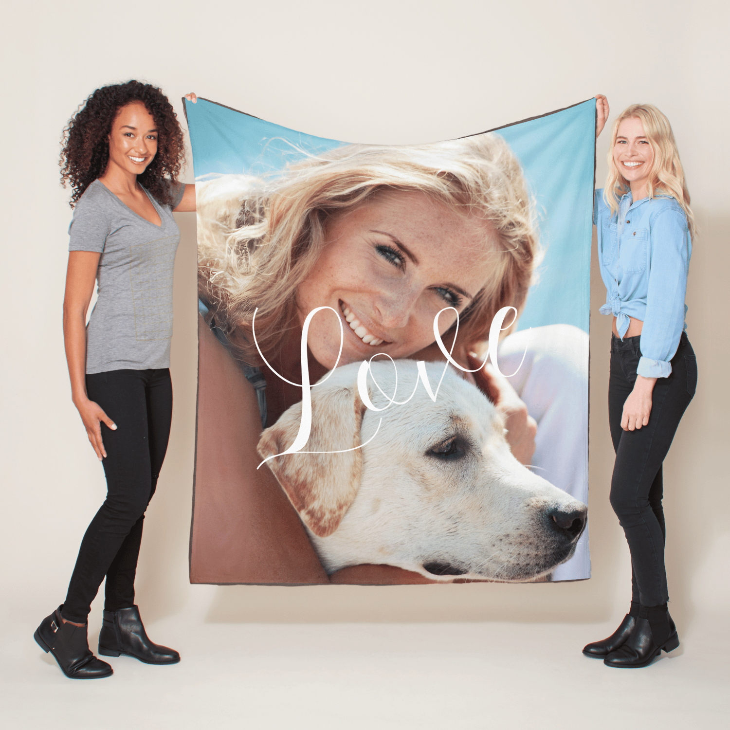 Love My Dog Photo Fleece Blanket