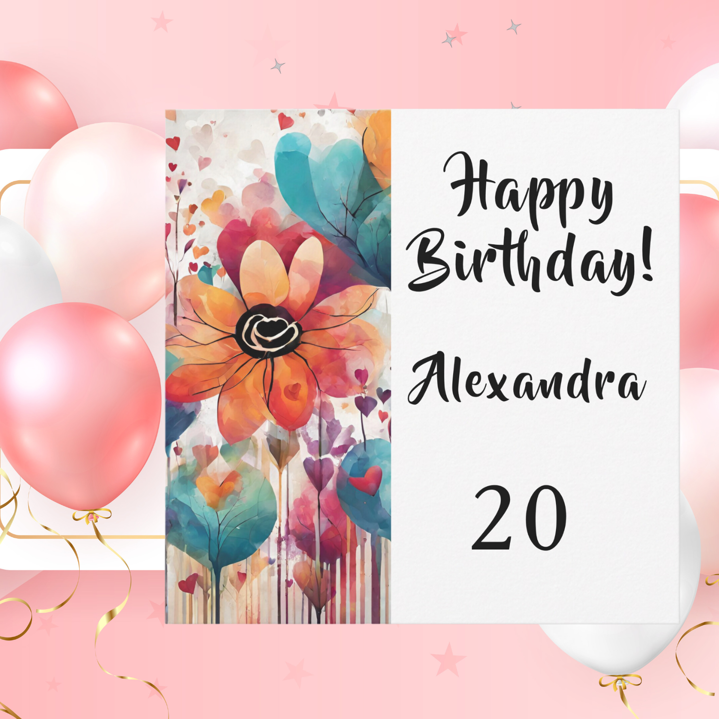 Happy Birthday Flower Congratulations Card