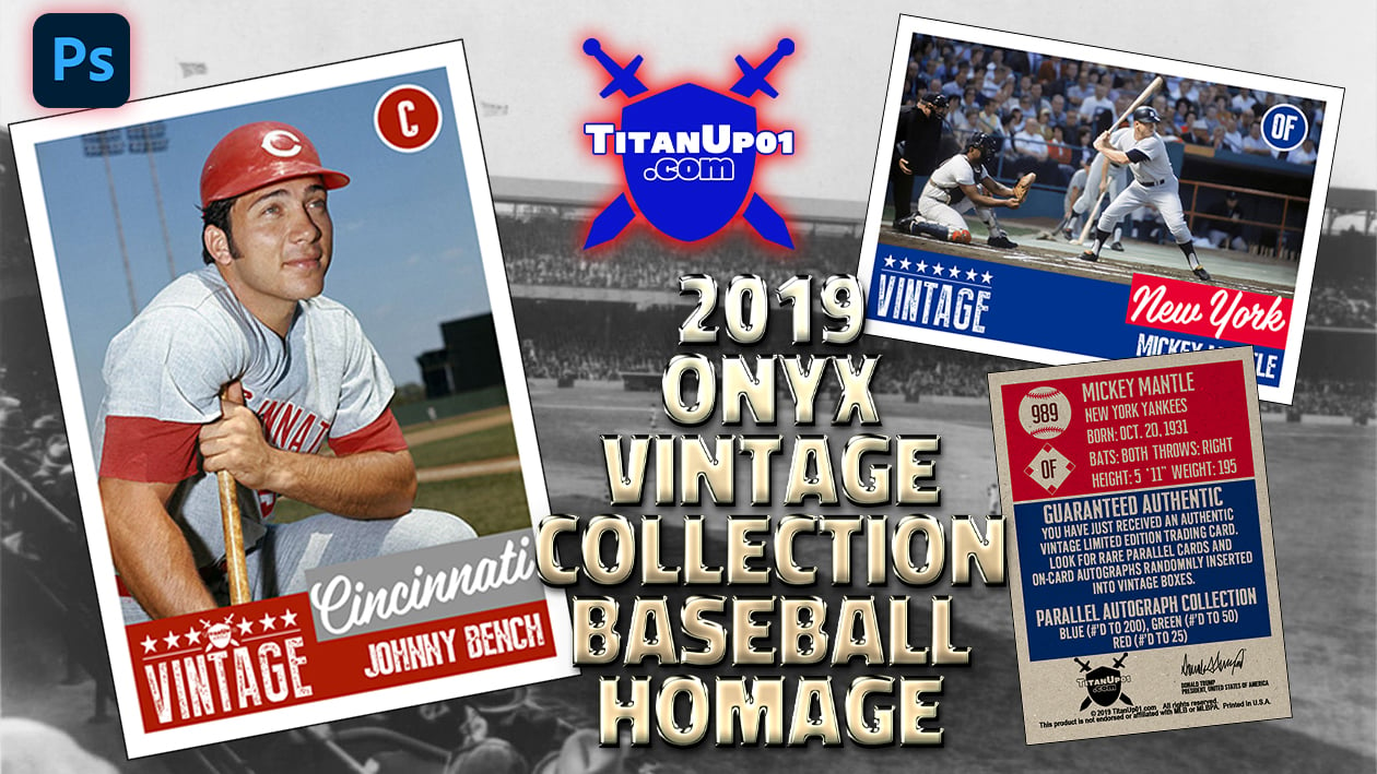 2019 Onyx Vintage Collection Baseball Homage Photoshop PSD Templates