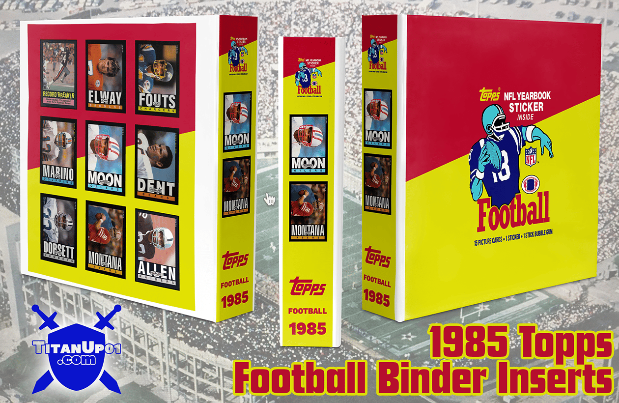 1985 Topps Football Cards Binder Inserts