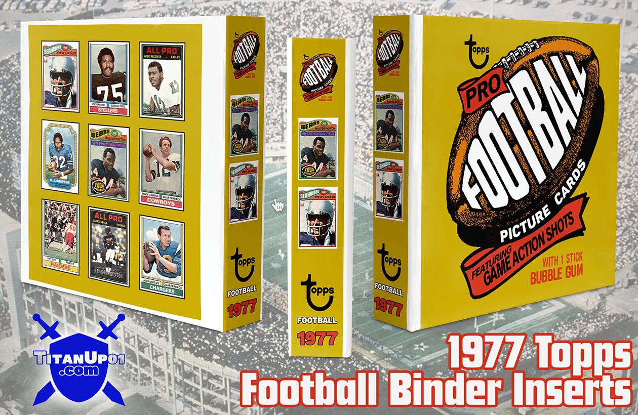 1977 Topps Football Cards Binder Inserts
