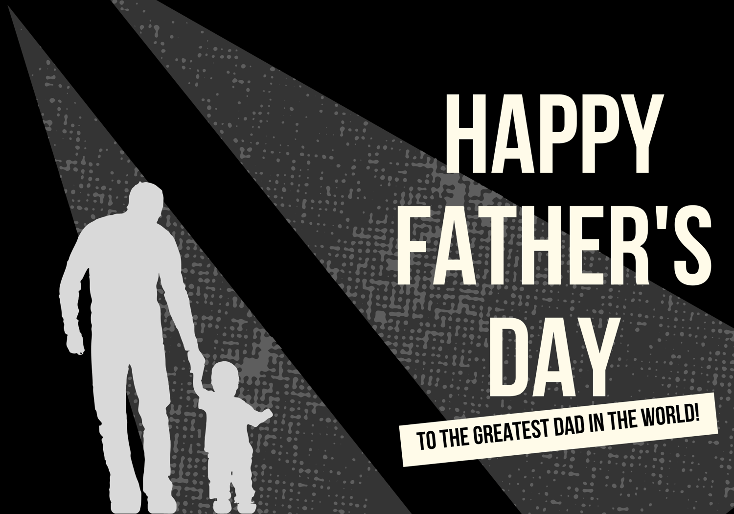Customizable Father's Day Card Template - 'The Greatest Dad' and Photo Frames, mock image, outside