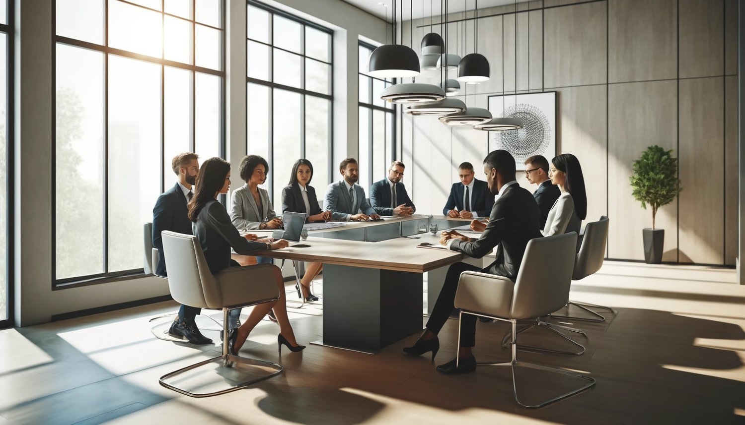 Diverse Executives Around boardroom table