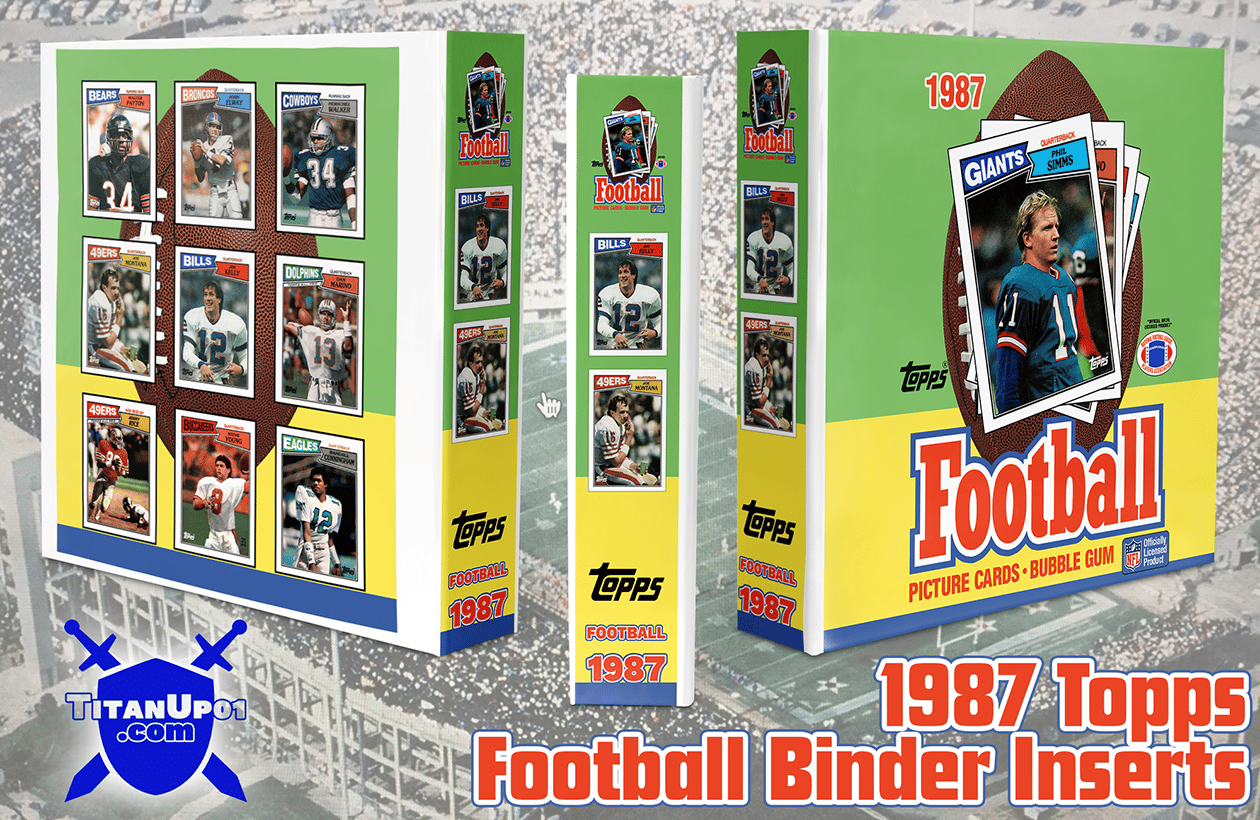 1987 Topps Football Cards Binder Inserts