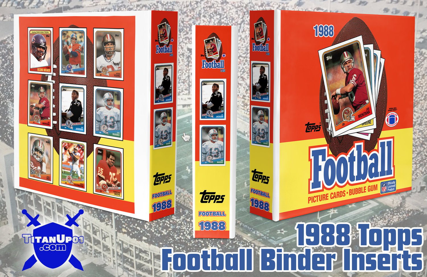 1988 Topps Football Cards Binder Inserts