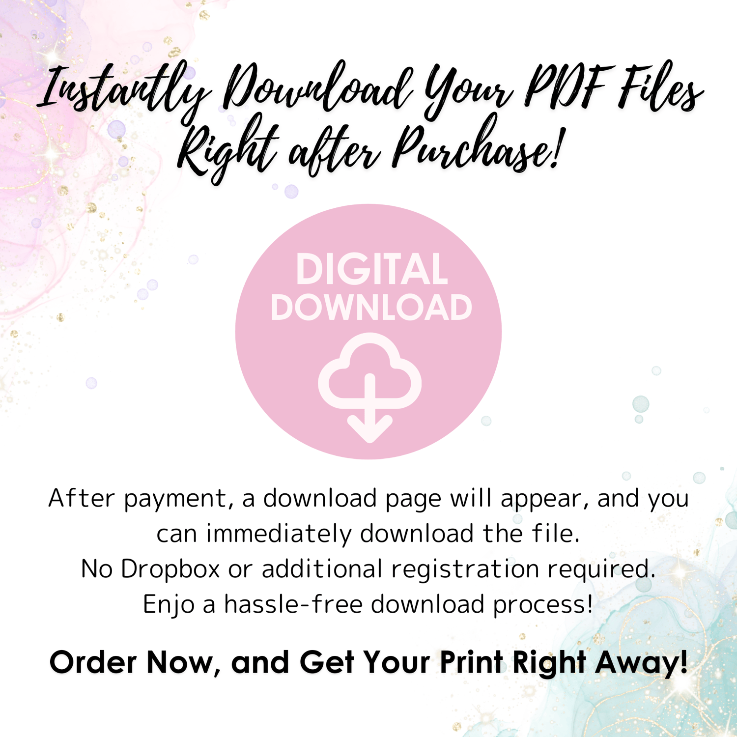 instantly download your pdf files right after purchase!