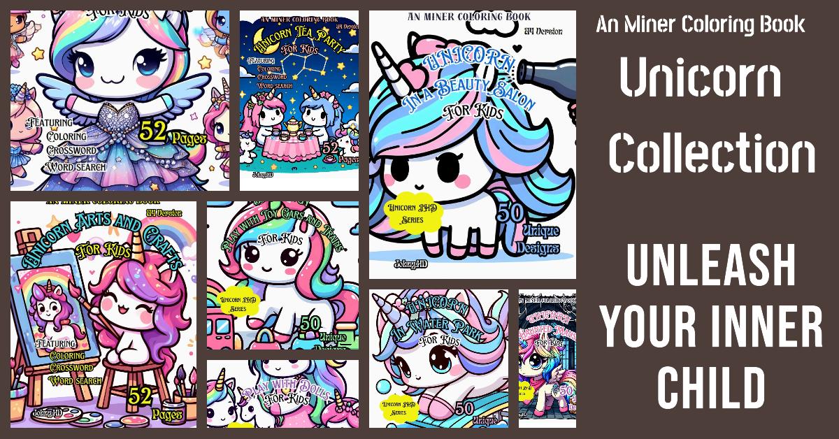 an miner coloring book unicorn coloring book jhd series