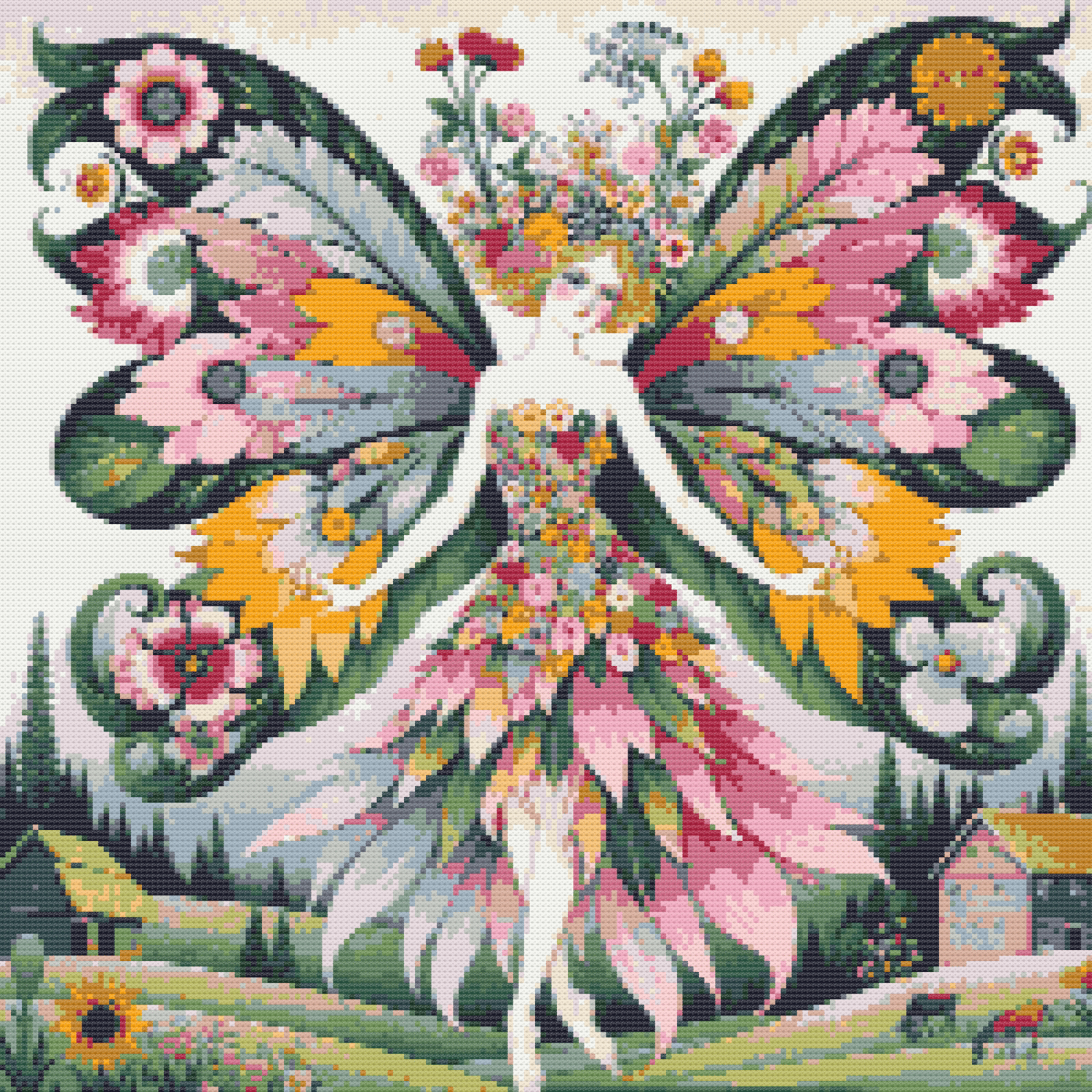 Flower Fairy Cross Stitch Pattern PDF Instant Digital Download