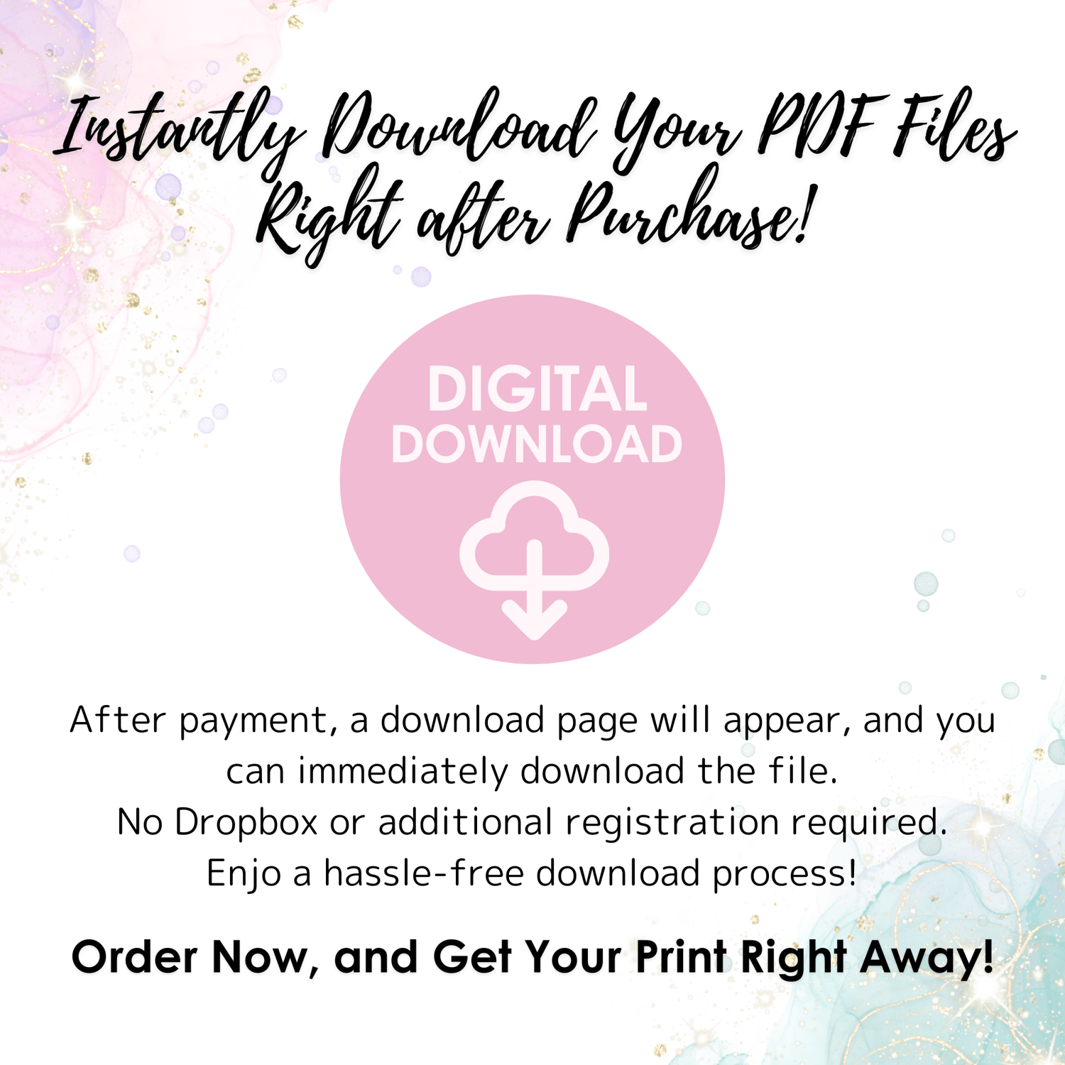 instantly download your pdf files right after purchase!
