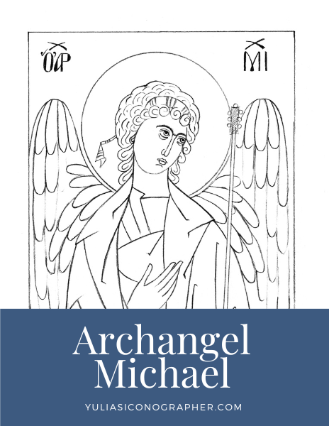 archangel michael christianity christian orthodox faith icon sketch iconographer
