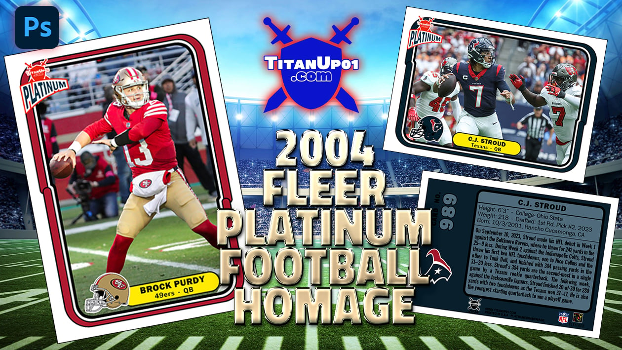 2004 Fleer Platinum Football Homage Photoshop PSD Templates